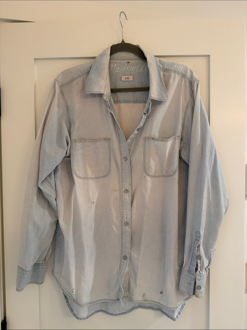Madewell Pale Blue Men's Denim Button-Down Shirt